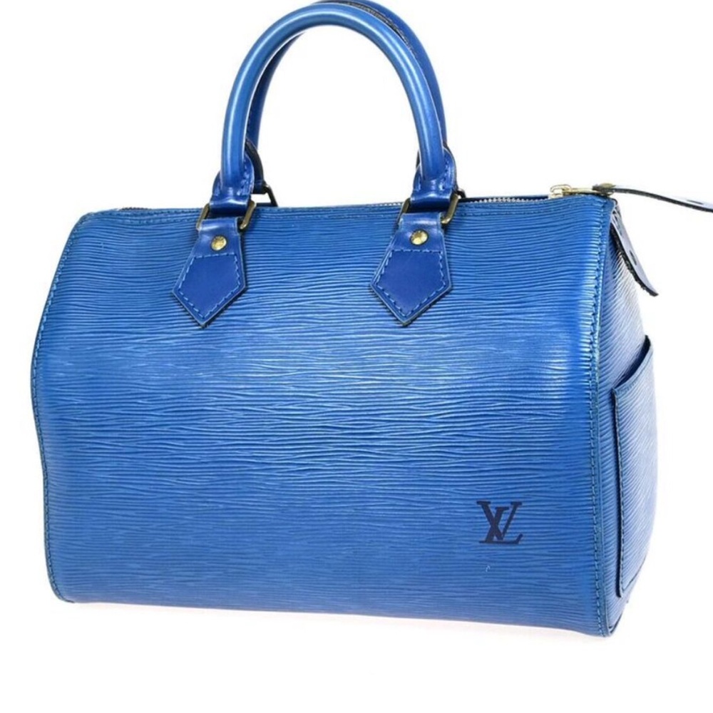 Louis Vuitton Blue Epi Leather Speedy Satchel